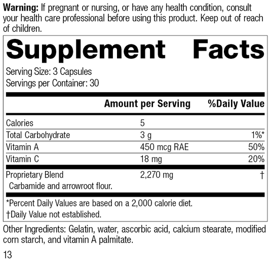 A-C Carbamide®, 90 Capsules, Rev 12 Supplement Facts