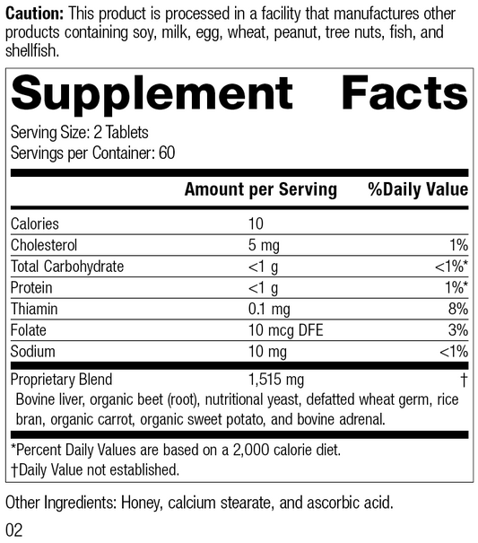 Cataplex® B-Core 120 Tablets Rev 02 Supplement Facts