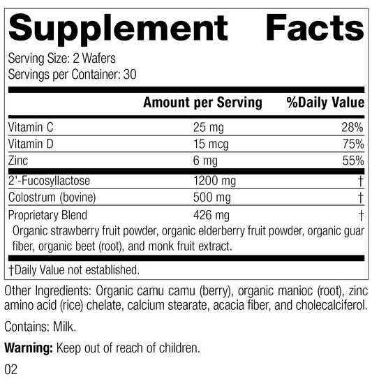 SP Children's Immune, 60 Wafers, Rev 02 Supplement Facts Image