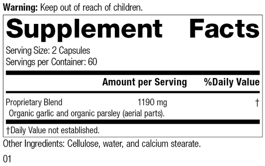 Garlic, 90 Capsules, Rev 11 Supplement Facts