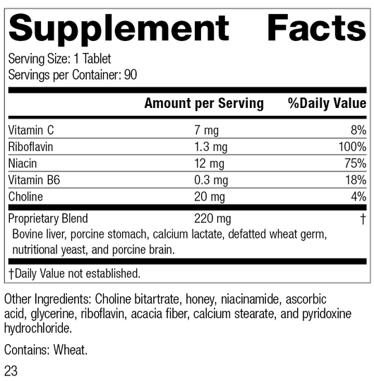 Cataplex® B2, 90 Tablets, Rev 23 Supplement Facts