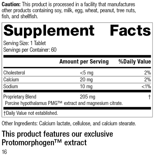 Hypothalamus PMG®, 60 Tablets, Rev 16 Supplement Facts