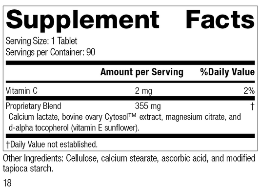 Ovex®, 90 Tablets, Rev 18 Supplement Facts