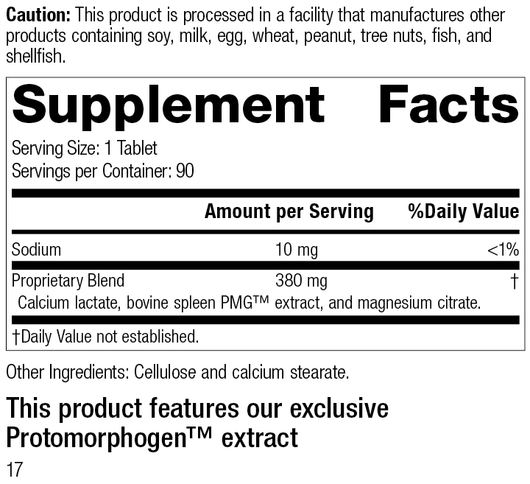 Spleen PMG®, 90 Tablets, Rev 17 Supplement Facts