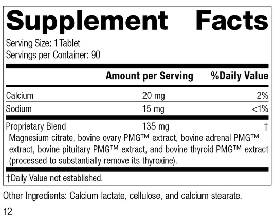 Symplex® F, 90 Tablets, Rev 12 Supplement Facts