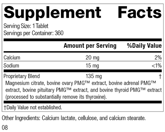 Symplex® F, 360 Tablets, Rev 08 Supplement Facts