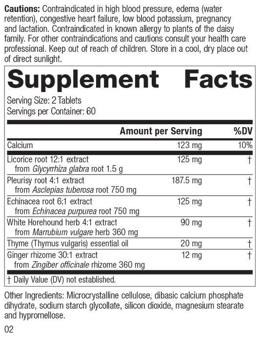 Broncafect, 60 Tablets, Rev 01 Supplement Facts