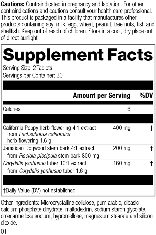 Nervagesic, Rev 01 Supplement Facts