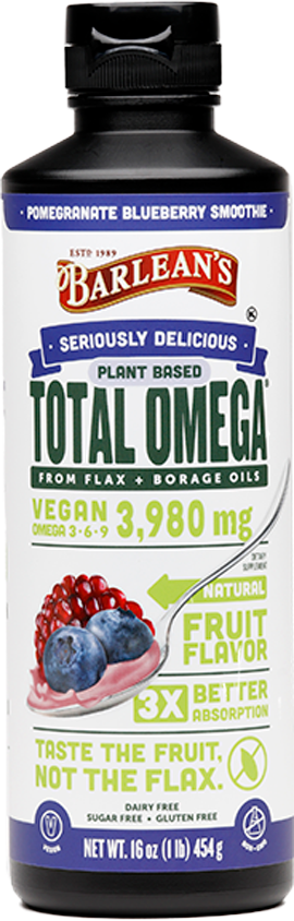 Seriously Delicious Plant Based Total Omega Pomegranate Blueberry Smoothie 16 oz.