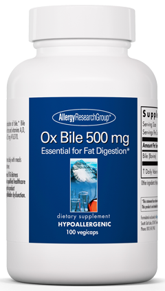 Ox Bile 500 mg 100 Capsules.