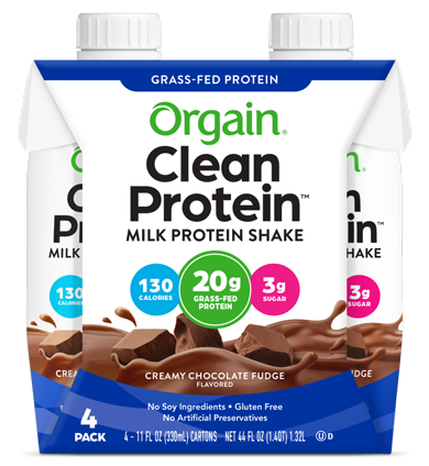 Clean Protein Grass Fed Protein Shake Creamy Chocolate Fudge 4 Pack.