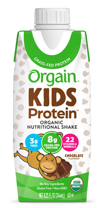 Kids Protein Organic Nutrition Shake Chocolate Single Serving Pack.