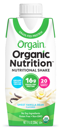 Organic Nutrition Shake Sweet Vanilla Bean Single Serving Pack.