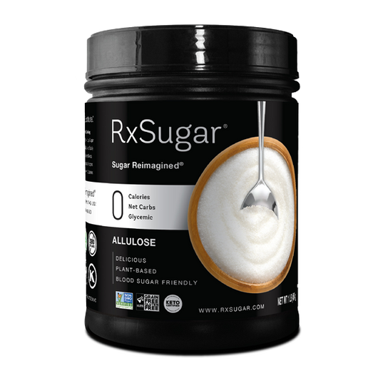 RxSugar® Allulose One Pound Canister 45 Servings.